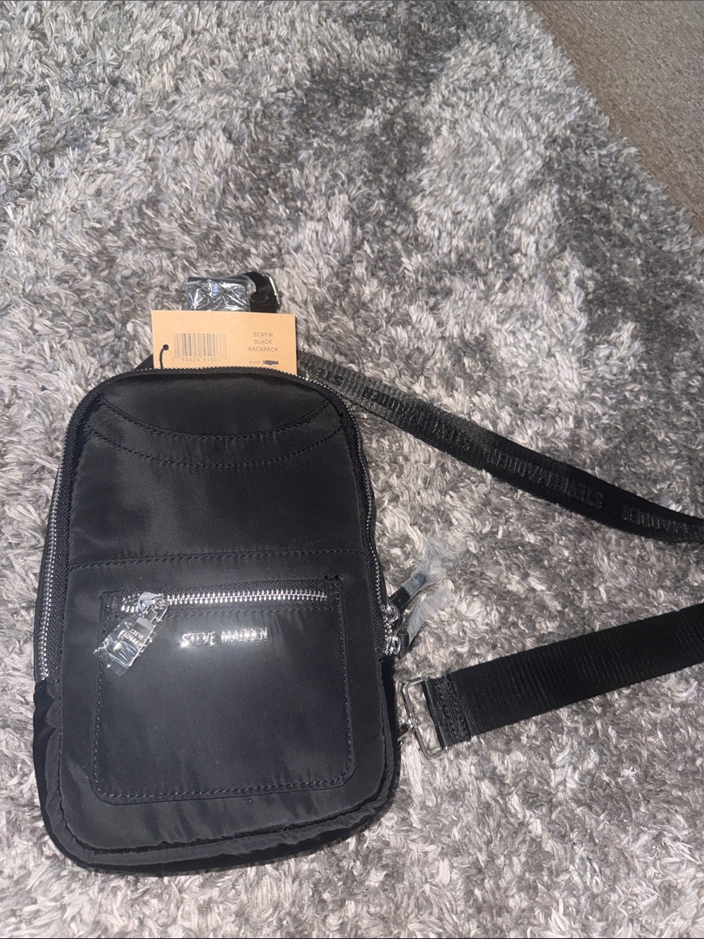 Steve Madden Black Nylon Crossbody Sling Bag